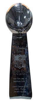 Joe Namath Signed Super Bowl III 22” Replica Vince Lombardi Trophy (Steiner)